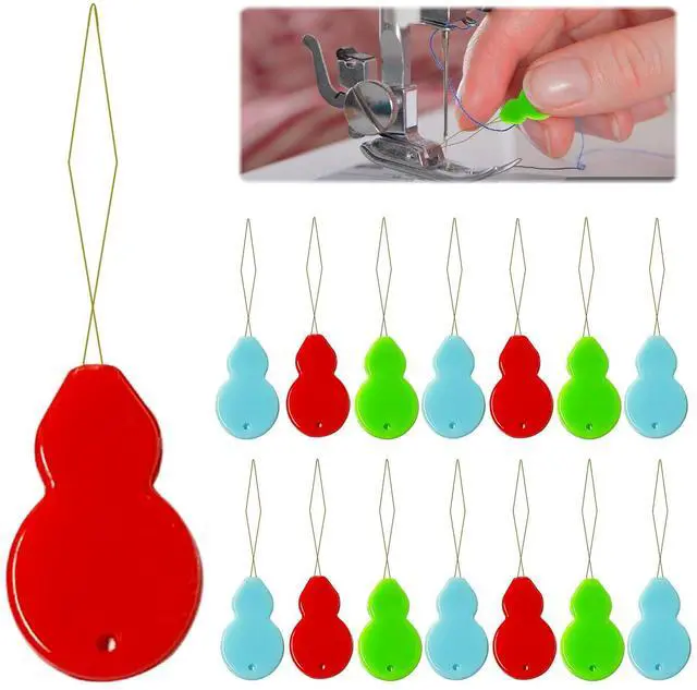 Main image of Needle Threaders, Plastic Needle Threaders for Hand Sewing, Gourd Shaped Sewing Machine Needle Threaders with Clear Box, Threader for Small Eye Needles, Embroidery, DIY Arts, 30 PCS