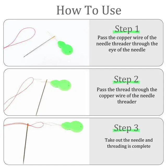 Alt view image 4 of 6 - Needle Threaders, Plastic Needle Threaders for Hand Sewing, Gourd Shaped Sewing Machine Needle Threaders with Clear Box, Threader for Small Eye Needles, Embroidery, DIY Arts, 30 PCS