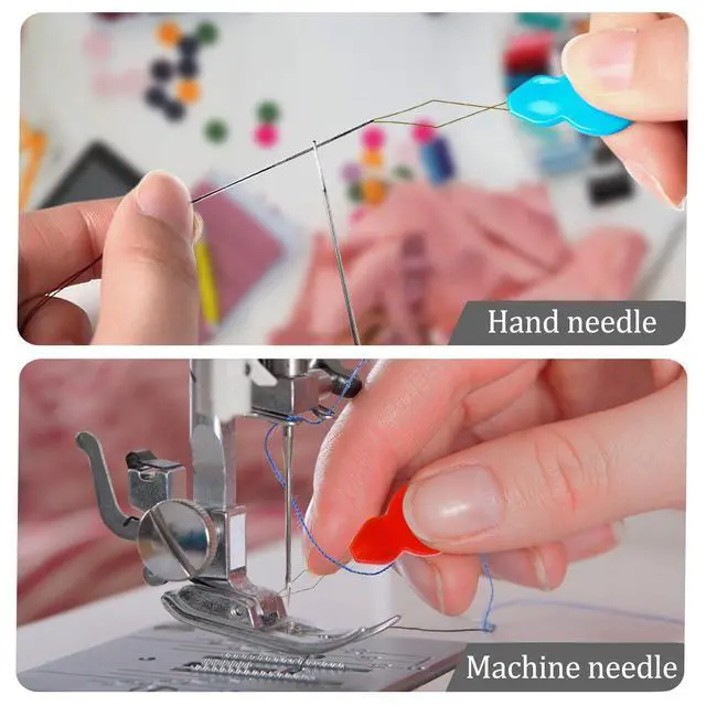 Alt view image 2 of 6 - Needle Threaders, Plastic Needle Threaders for Hand Sewing, Gourd Shaped Sewing Machine Needle Threaders with Clear Box, Threader for Small Eye Needles, Embroidery, DIY Arts, 30 PCS
