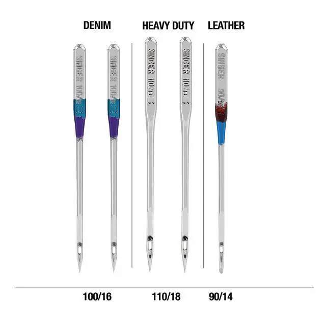 Alt view image 2 of 7 - Heavy Duty Machine Needles, Denim & Leather, Assorted, 5 Count