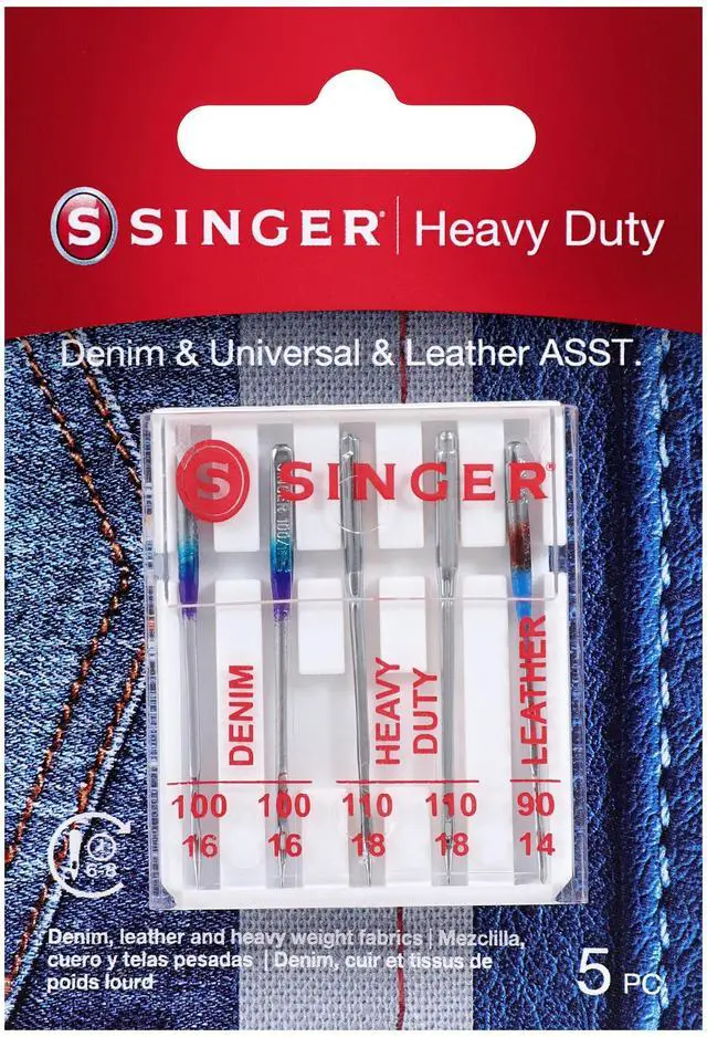 Main image of Heavy Duty Machine Needles, Denim & Leather, Assorted, 5 Count