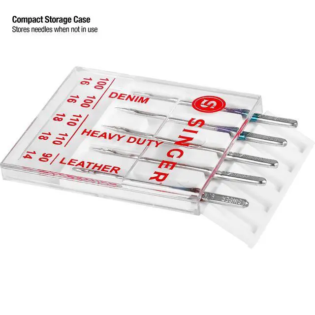 Alt view image 3 of 7 - Heavy Duty Machine Needles, Denim & Leather, Assorted, 5 Count
