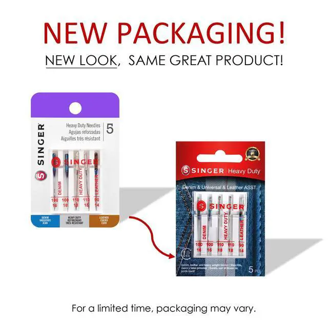 Alt view image 7 of 7 - Heavy Duty Machine Needles, Denim & Leather, Assorted, 5 Count