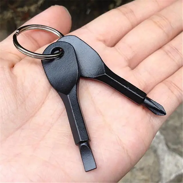 Alt view image 3 of 3 - Mini Phillips Flathead Screwdriver Keychain Cool Gadgets for Men
