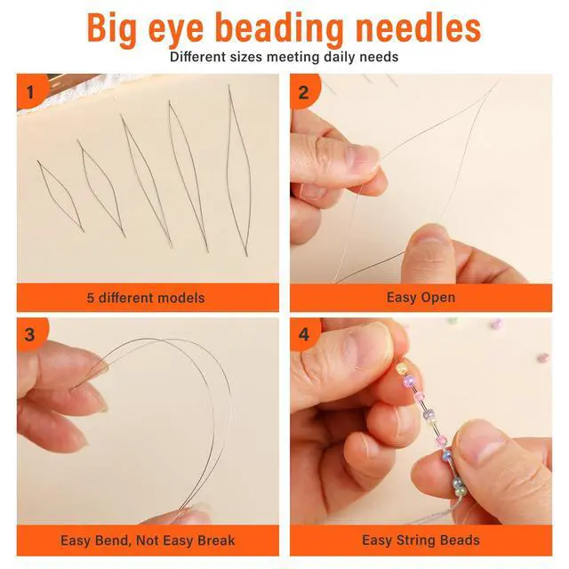 Alt view image 3 of 7 - 60 PCS Beading Needles Set with 10 Sizes Beading Seed Needles
