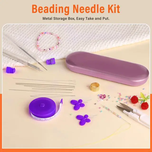 Alt view image 6 of 7 - 60 PCS Beading Needles Set with 10 Sizes Beading Seed Needles