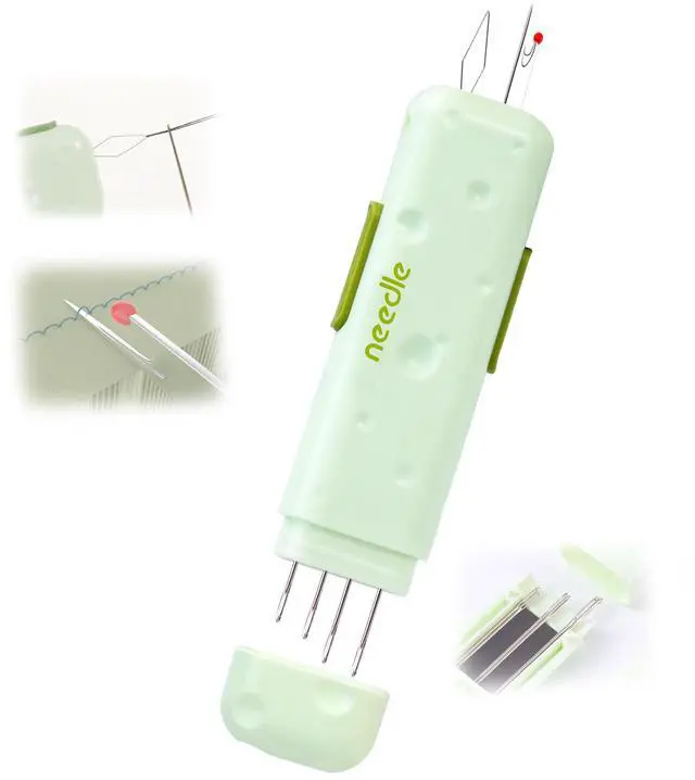 Main image of 3 in 1 Automatic Needle Threaders Seam Ripper Tool,Green