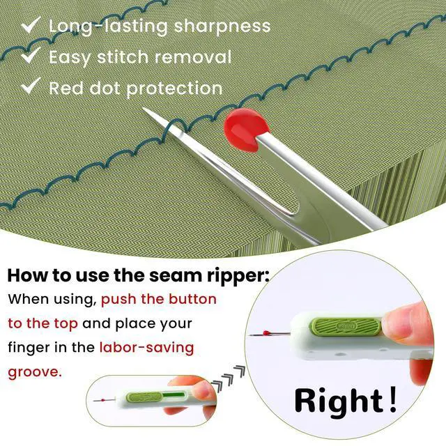 Alt view image 2 of 7 - 3 in 1 Automatic Needle Threaders Seam Ripper Tool,Green