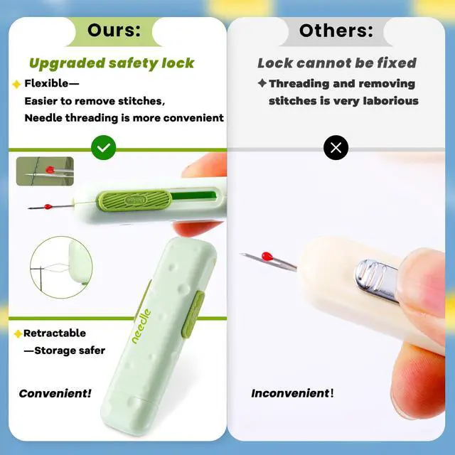Alt view image 4 of 7 - 3 in 1 Automatic Needle Threaders Seam Ripper Tool,Green