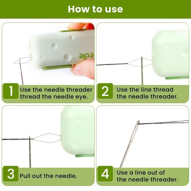 Alt view image 6 of 7 - 3 in 1 Automatic Needle Threaders Seam Ripper Tool,Green