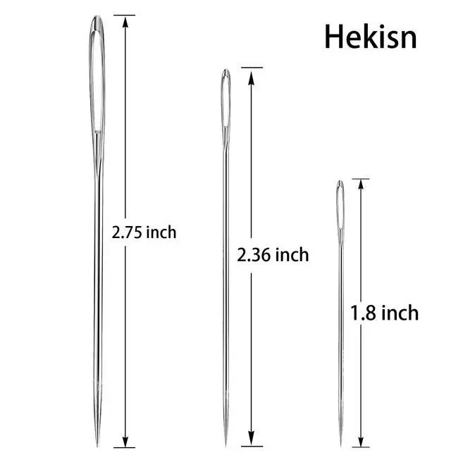 Alt view image 2 of 7 - Large Eye Sewing Needles, Sewing Needles, Stainless Steel Embroidery Thread Needle, Handmade Yarn Knitting Needles Leather Needle (21 Pieces)