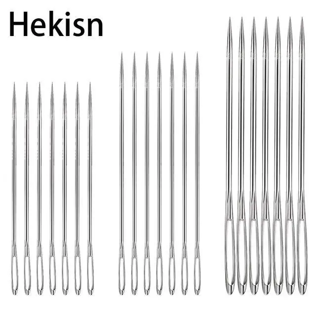 Alt view image 3 of 7 - Large Eye Sewing Needles, Sewing Needles, Stainless Steel Embroidery Thread Needle, Handmade Yarn Knitting Needles Leather Needle (21 Pieces)