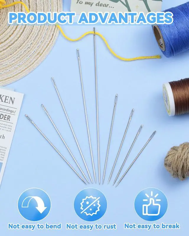 Alt view image 4 of 5 - 18PCS Professional Upholstery Needles, Large Sewing Needles