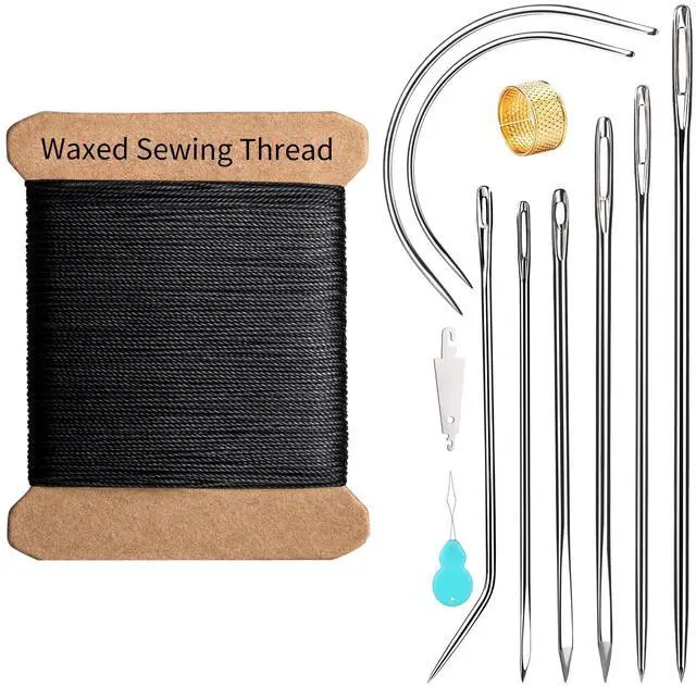Main image of Thread Repair Sewing Kit, 32 Yard Waxed Thread Leather Needles