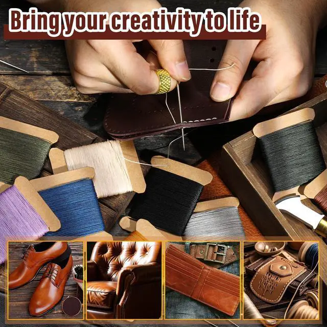Alt view image 6 of 7 - Thread Repair Sewing Kit, 32 Yard Waxed Thread Leather Needles