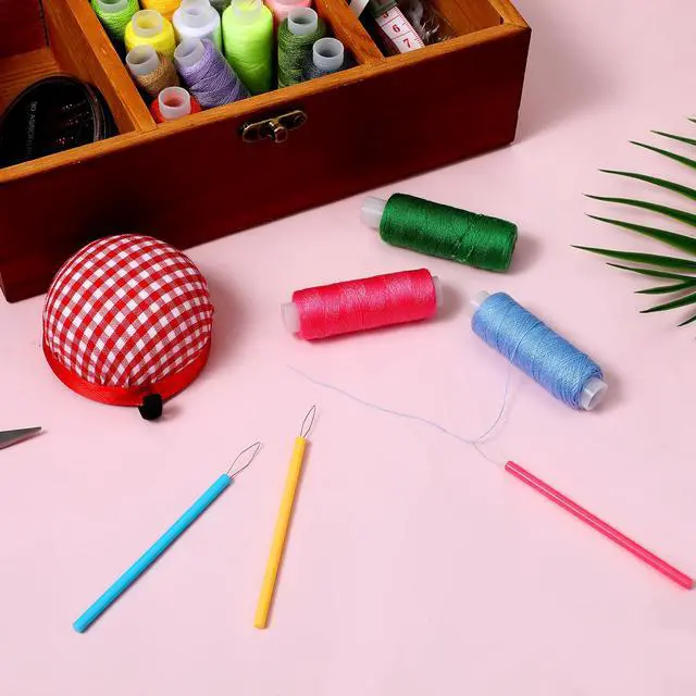 Alt view image 6 of 7 - 10 Pcs Needle Threader for Hand Sewing 5 Colors Needle Threading Tool Set Colorful Easy Threading Guide Plastic Sewing Machine Thread Helper for Elderly Beading and Knitting Craft Accessories