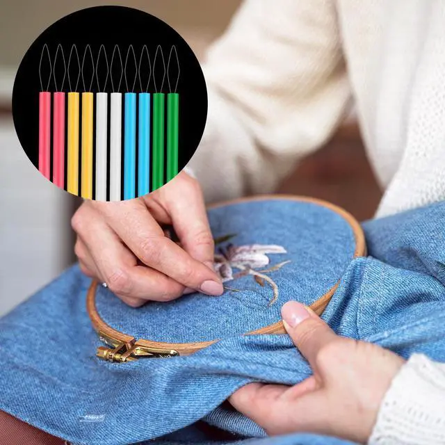 Alt view image 7 of 7 - 10 Pcs Needle Threader for Hand Sewing 5 Colors Needle Threading Tool Set Colorful Easy Threading Guide Plastic Sewing Machine Thread Helper for Elderly Beading and Knitting Craft Accessories