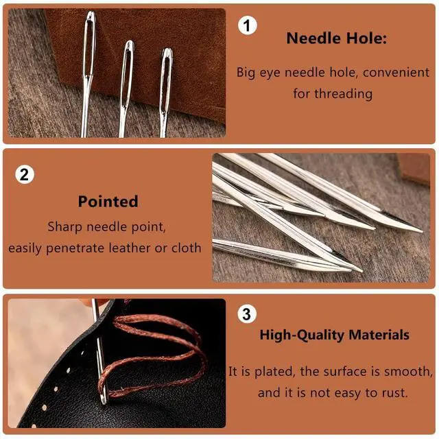 Alt view image 4 of 7 - Sewing Needles, Curved Needle, 20 PCS Upholstery Needle