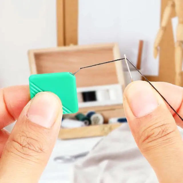 Alt view image 4 of 7 - 10 PCS Needle Threaders, Automatic Needle Threader for Sewing Machine Square Plastic Self Threading Needles Threader Tool for Embroidery Floss, Hand Sewing, Cross-Stitch Craft, Fits All Needles Sizes