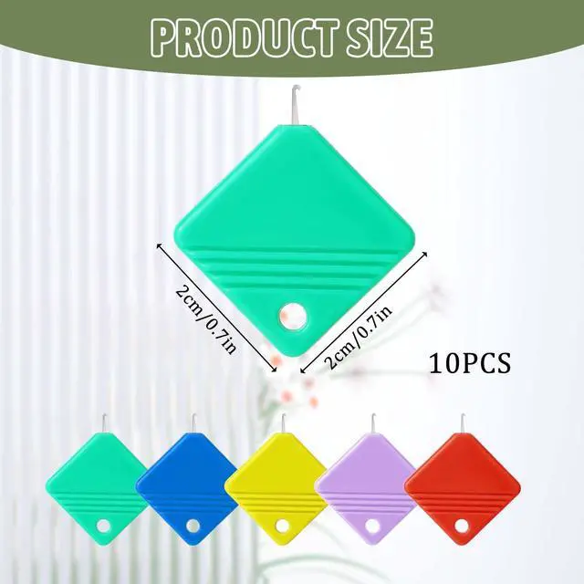 Alt view image 2 of 7 - 10 PCS Needle Threaders, Automatic Needle Threader for Sewing Machine Square Plastic Self Threading Needles Threader Tool for Embroidery Floss, Hand Sewing, Cross-Stitch Craft, Fits All Needles Sizes
