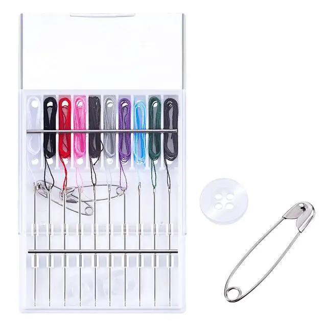 Alt view image 2 of 7 - 2 Boxes (20 Pcs) Pre Threaded Needles for Hand Sewing Needles and Thread Box Quick Sewing Kit Prethreaded Kits(Mixed Color)