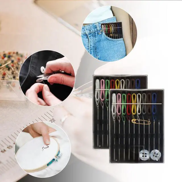 Alt view image 4 of 7 - 2 Boxes Easy Pre Threaded Needle Kit, Prethreaded Sewing Kits