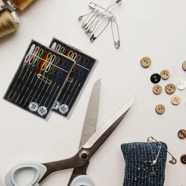 Alt view image 7 of 7 - 2 Boxes Easy Pre Threaded Needle Kit, Prethreaded Sewing Kits