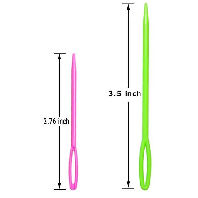 Alt view image 2 of 5 - Large-Eye Plastic Sewing Needles, 20 Pieces Colorful Safety Lacing Needles, 2 Different Sizes Yarn Sewing Needle, Learning Needles for DIY Sewing Handmade Crafts3.5 &2.76 inch (20 Pieces)