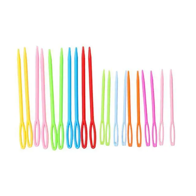 Alt view image 3 of 5 - Large-Eye Plastic Sewing Needles, 20 Pieces Colorful Safety Lacing Needles, 2 Different Sizes Yarn Sewing Needle, Learning Needles for DIY Sewing Handmade Crafts3.5 &2.76 inch (20 Pieces)