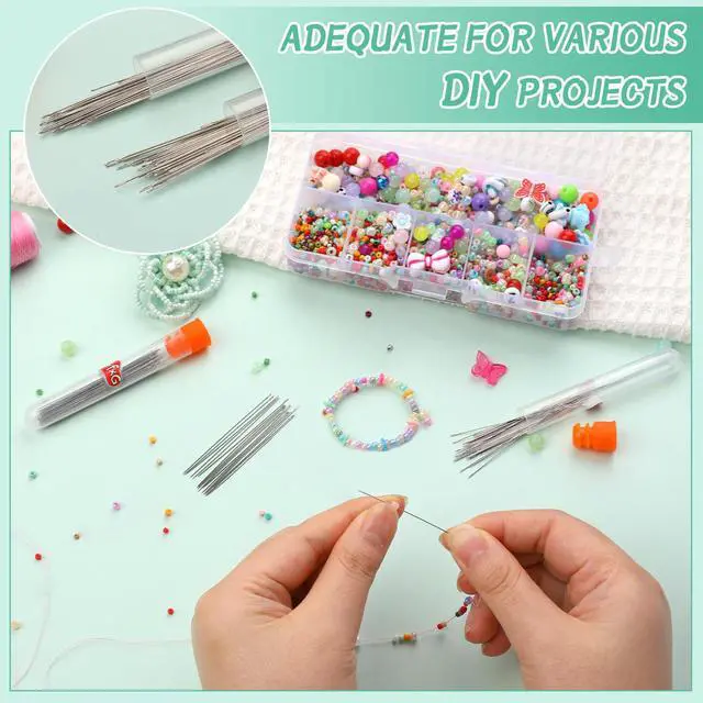 Alt view image 3 of 7 - 120 Pcs Beading Needles, 2 Different Sizes Straight Bead Needle