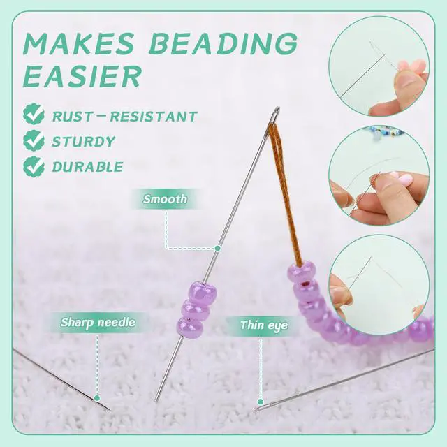 Alt view image 5 of 7 - 120 Pcs Beading Needles, 2 Different Sizes Straight Bead Needle