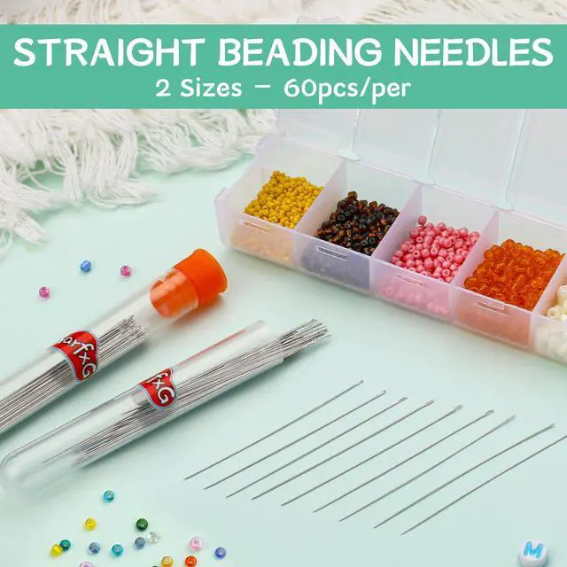Alt view image 4 of 7 - 120 Pcs Beading Needles, 2 Different Sizes Straight Bead Needle