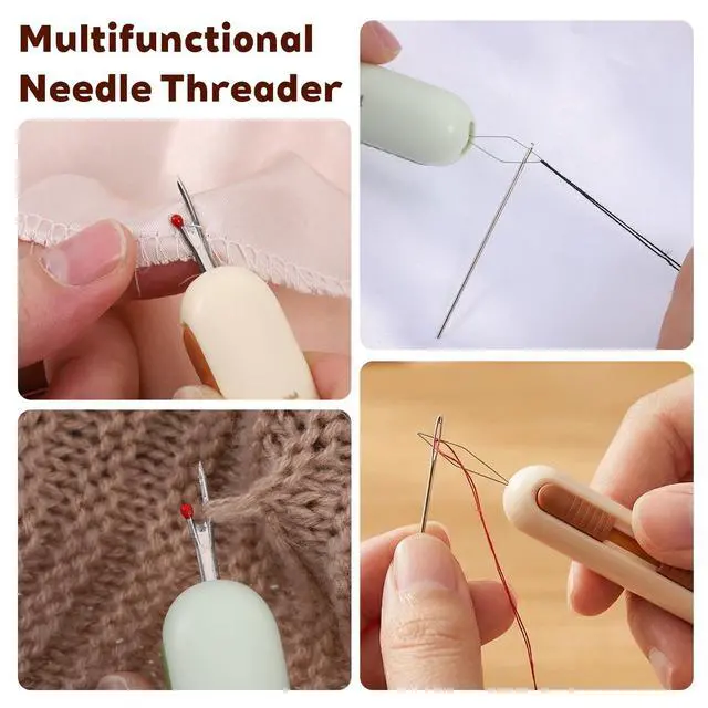 Alt view image 4 of 7 - 2 in 1 Automatic Needle Threaders Seam Ripper 3pcs for Hand Sewing