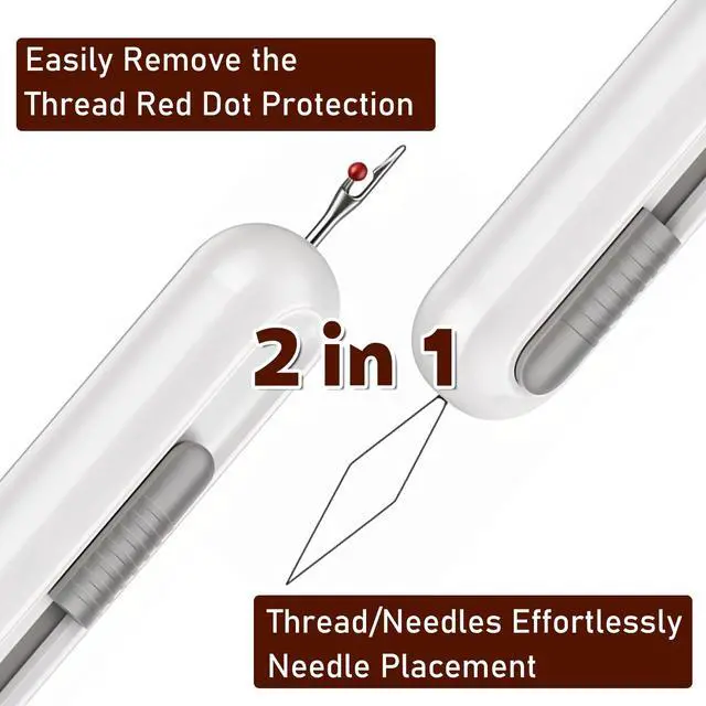 Alt view image 6 of 7 - 2 in 1 Automatic Needle Threaders Seam Ripper 3pcs for Hand Sewing