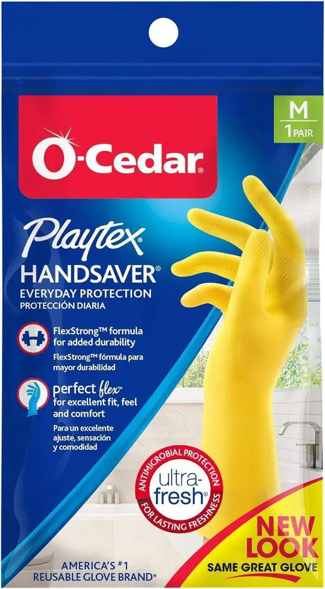 Alt view image 2 of 7 - HandSaver Reuseable Rubber Cleaning Gloves (Medium, 2 Pairs), Everyday Protection Reusable Household Gloves