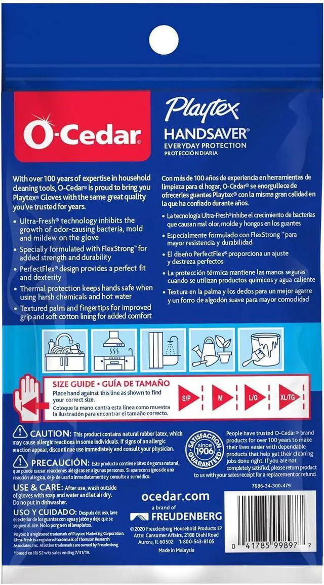 Alt view image 3 of 7 - HandSaver Reuseable Rubber Cleaning Gloves (Medium, 2 Pairs), Everyday Protection Reusable Household Gloves