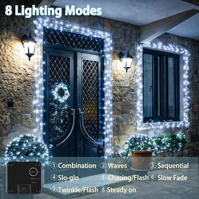 Alt view image 3 of 7 - Solar Fairy Lights, 2 Pack Total 200LED 72FT Waterproof String Lights