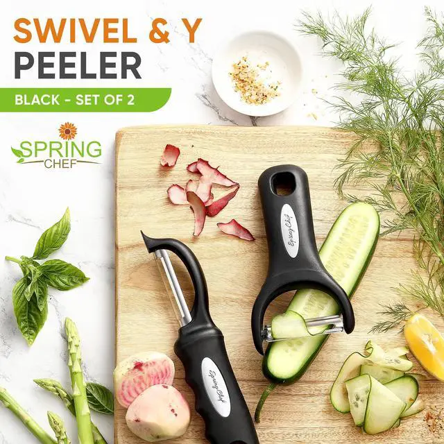 Alt view image 2 of 7 - Swivel Vegetable Peeler & Y Potato Peeler w/Soft Grip Handles