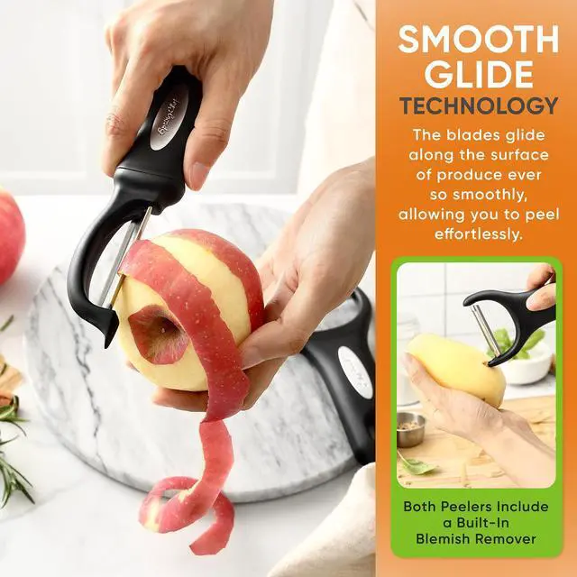 Alt view image 3 of 7 - Swivel Vegetable Peeler & Y Potato Peeler w/Soft Grip Handles