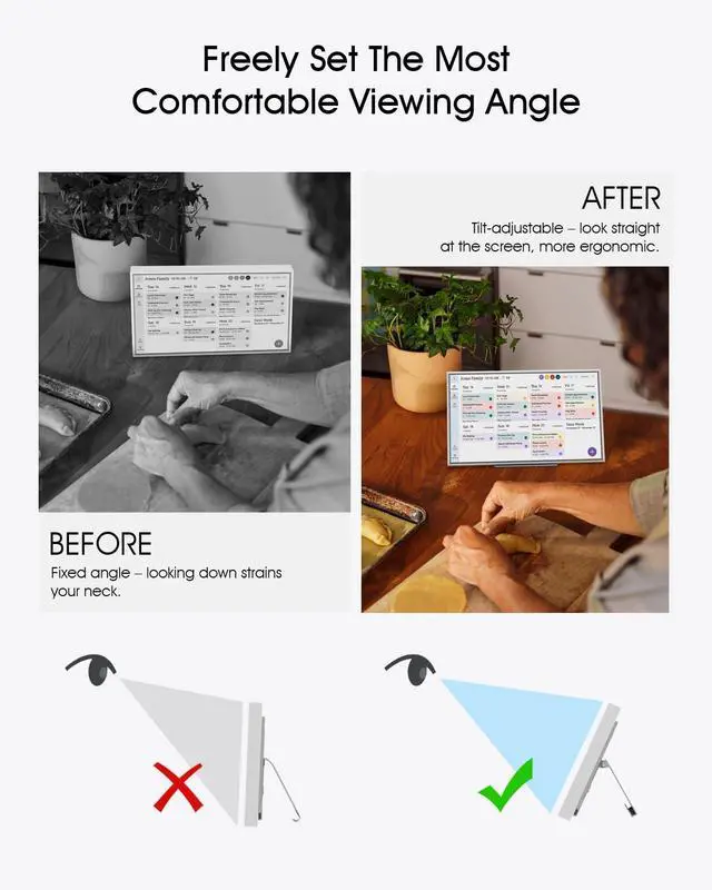 Alt view image 3 of 7 - Adjustable Desktop Stand Compatible with Skylight Calendar 15'' (Gen 1) Heavy-Duty Metal, Infinite Tilt Adjustment Premium Accessory for Digital Calendar (Not Compatible with 15 Inch Gen 2)