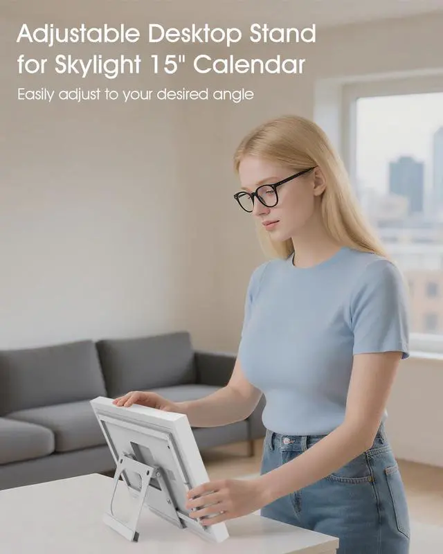 Alt view image 7 of 7 - Adjustable Desktop Stand Compatible with Skylight Calendar 15'' (Gen 1) Heavy-Duty Metal, Infinite Tilt Adjustment Premium Accessory for Digital Calendar (Not Compatible with 15 Inch Gen 2)