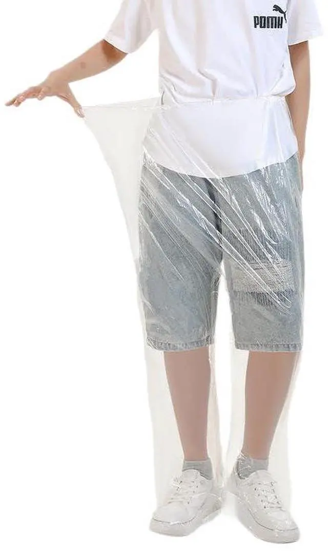 Main image of 10PC Adult Disposable Rain Pants Unisex Waterproof Outdoor Activities Water Sports Camping Riding Traveling Emergency White