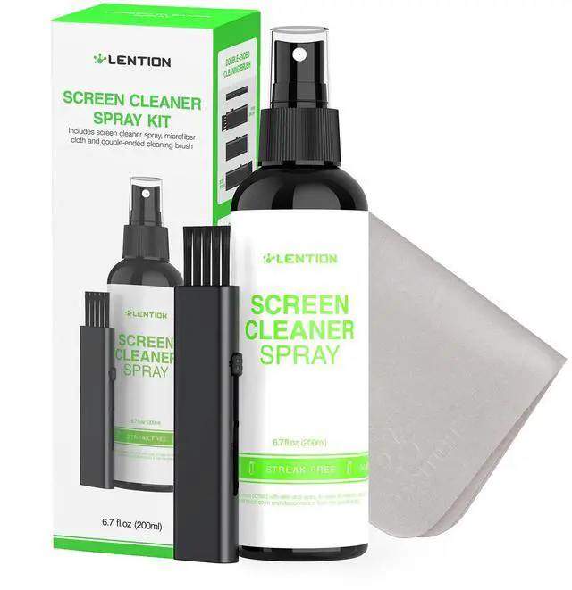 Main image of Screen Cleaner Spray Kit 6.7oz Bottle with Microfiber Cloth & Brush