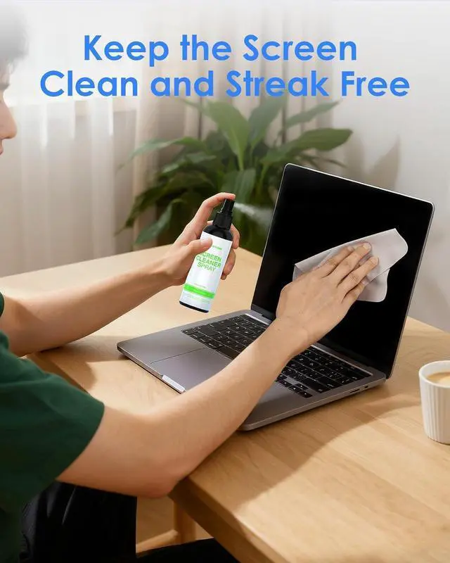 Alt view image 3 of 7 - Screen Cleaner Spray Kit 6.7oz Bottle with Microfiber Cloth & Brush