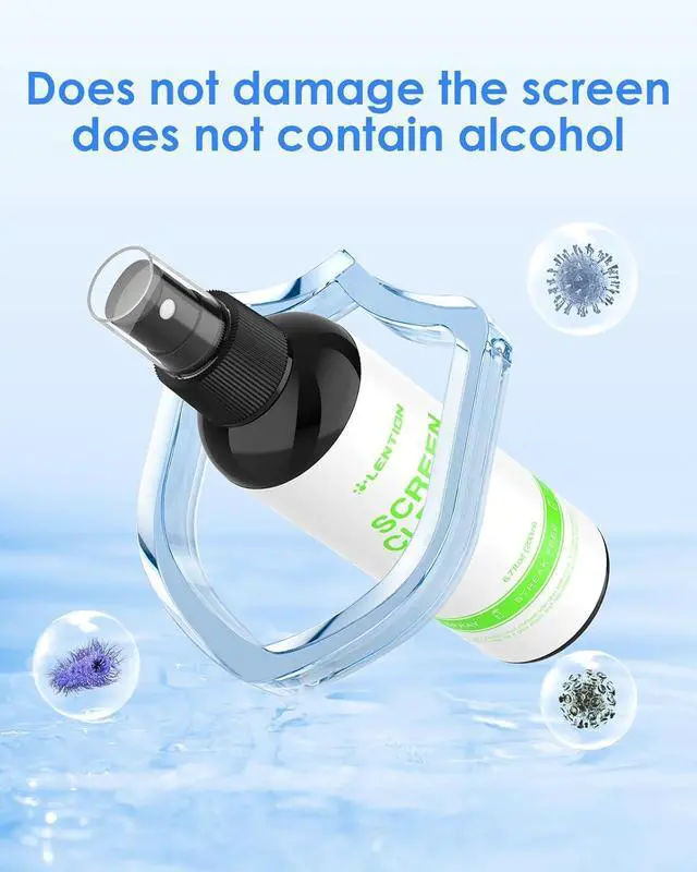 Alt view image 6 of 7 - Screen Cleaner Spray Kit 6.7oz Bottle with Microfiber Cloth & Brush
