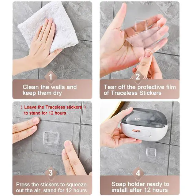 Alt view image 5 of 7 - 2 Pack Shower Soap Dish Holder with Lid, Bar Soap Container with Drain