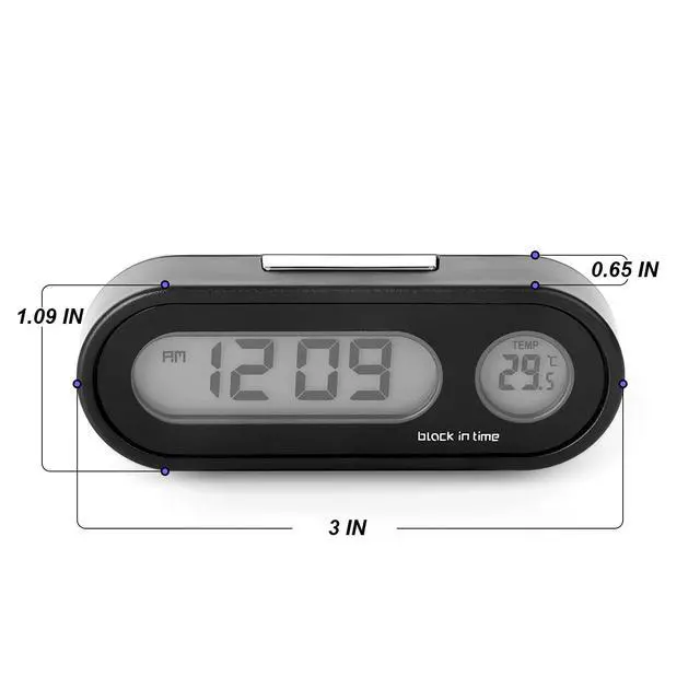 Alt view image 2 of 6 - Digital Display of Vehicle Temperature and time, LCD Backlight, Dual Conversion Mode, Temperature Dashboard ClockPack of 2