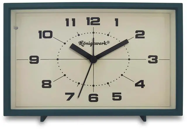 Main image of Analog Alarm Clock, 6 inch Silent Non Ticking Small Clock with Night Light, Battery Operated Simply Design for Bedroom, Bedside, Living Room, Room Decor, Desk, Table (Green)