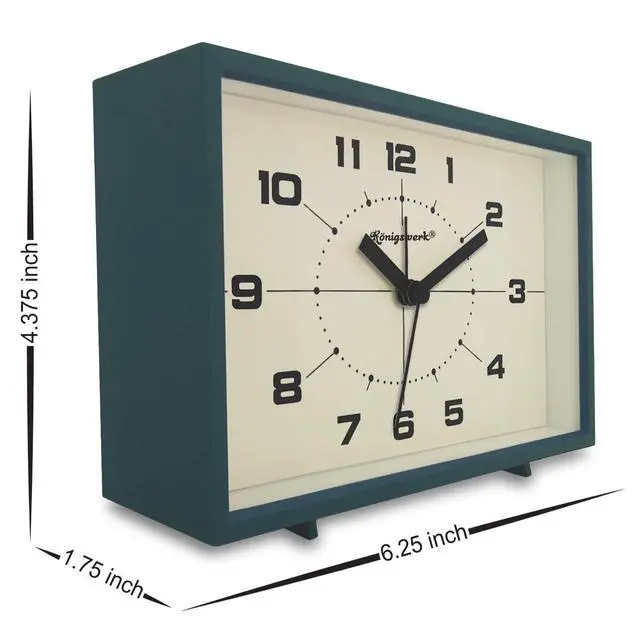 Alt view image 2 of 7 - Analog Alarm Clock, 6 inch Silent Non Ticking Small Clock with Night Light, Battery Operated Simply Design for Bedroom, Bedside, Living Room, Room Decor, Desk, Table (Green)