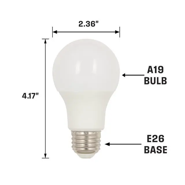 Alt view image 2 of 5 - 5295020 9 Watt (60 Watt Equivalent) A19 Bright White LED Light Bulb, Medium Base, 6 Pack